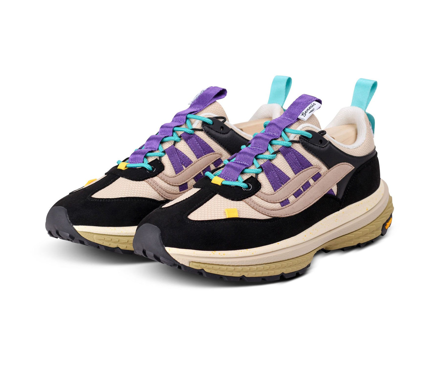 GENESIS Sneaker G-MACHU SUEDE black/beige/purple