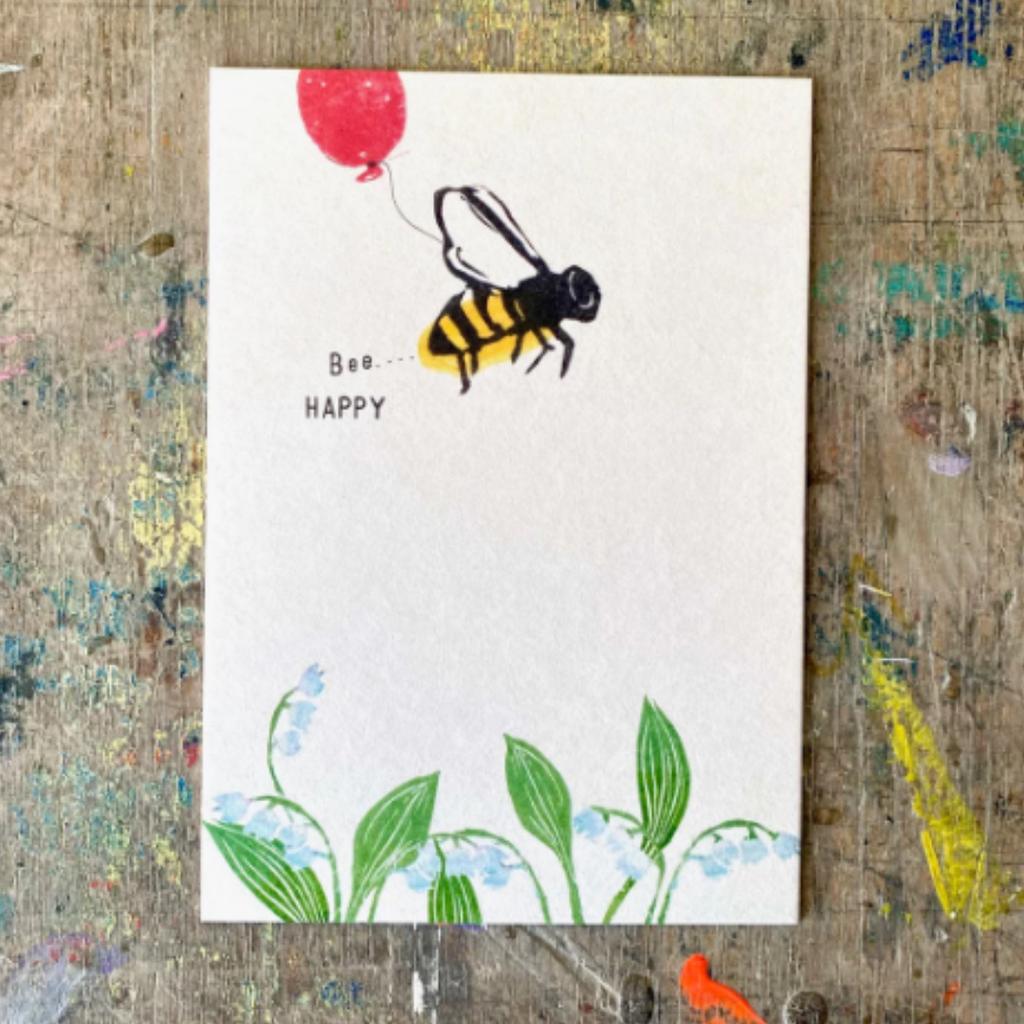 Postkarte BEE HAPPY Illustration