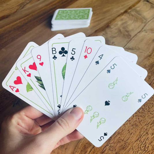 Spielkarten Gemüsevögel grün