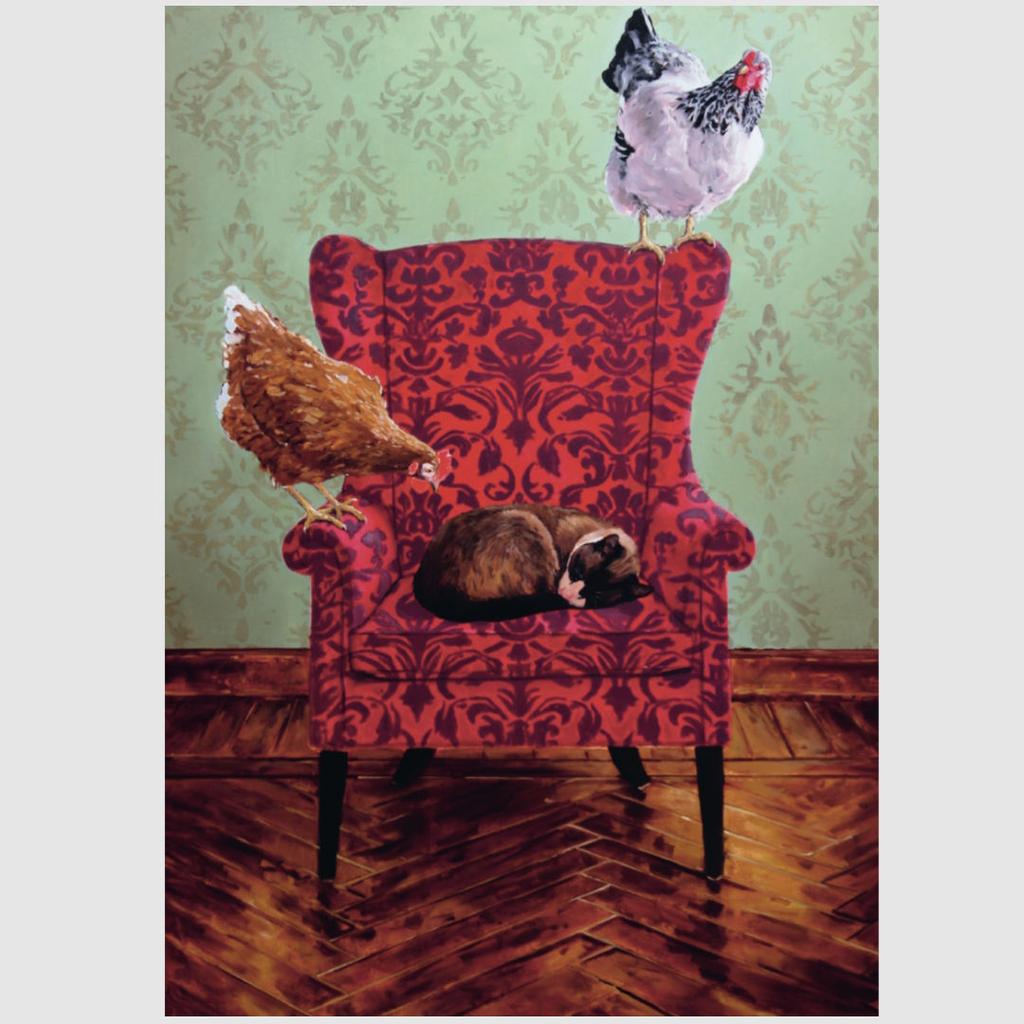 Postkarte Sessel Illustration