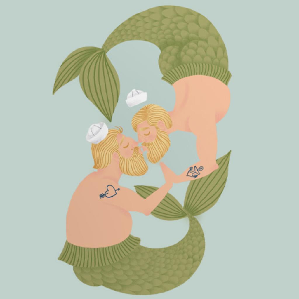Postkarte Pride Mermaid Illustration