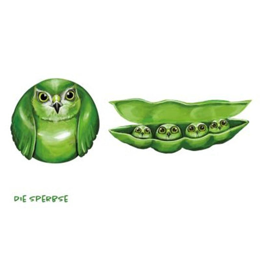 Postkarte Gemüsevögel Sperbse Illustration