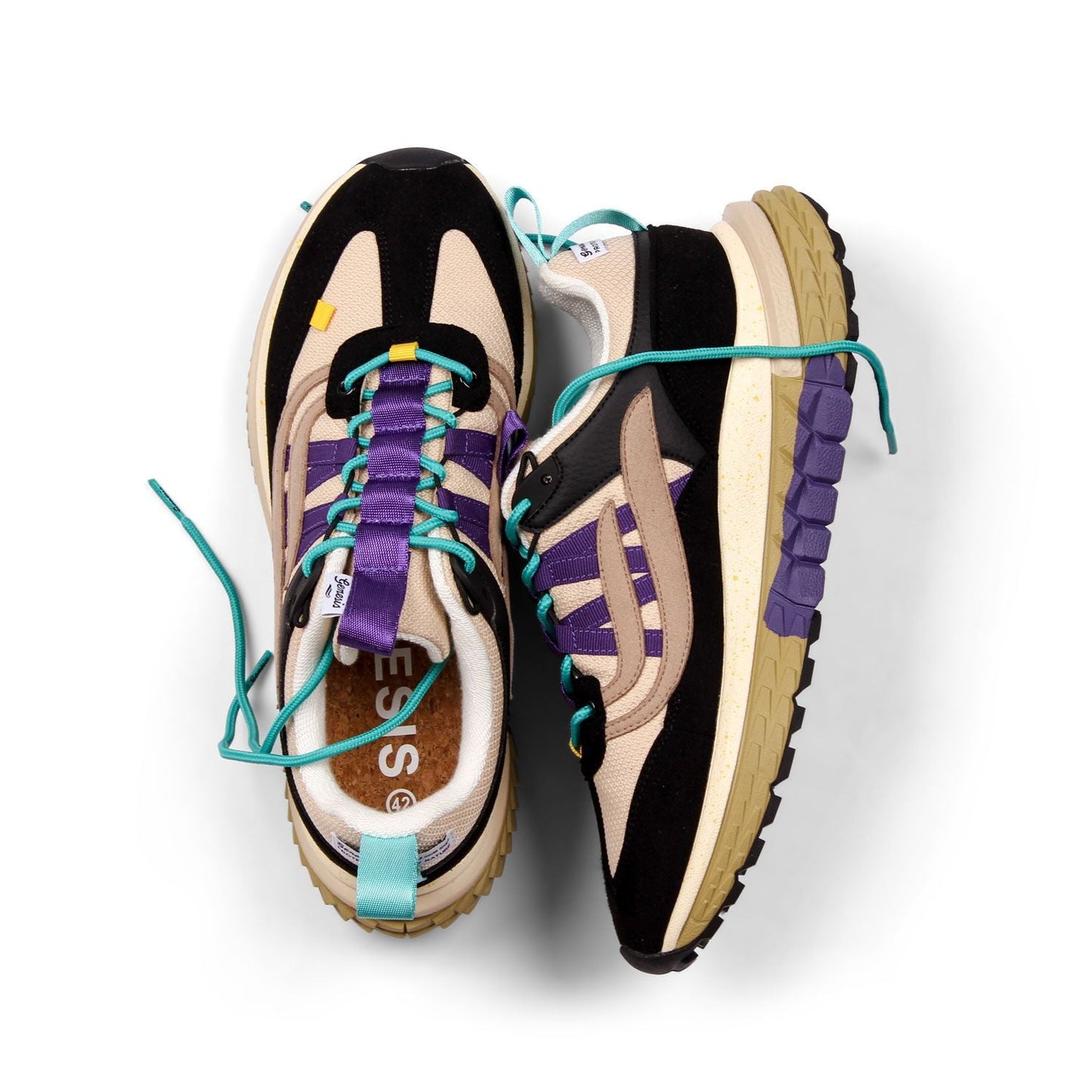 GENESIS Sneaker G-MACHU SUEDE black/beige/purple