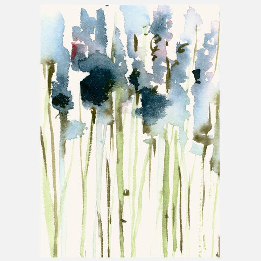 Postkarte Lavendelfeld Illustration