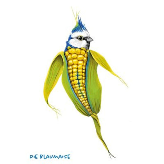 Postkarte Gemüsevögel Blaumaise Illustration