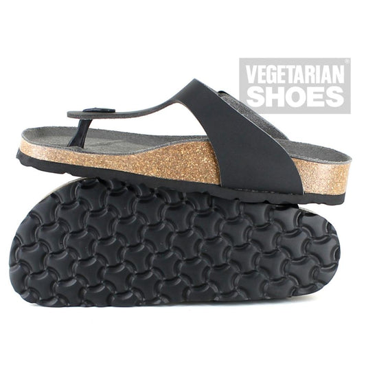 Vegetarian Shoes Toe Post Sandal schwarz – vegane Sandalen