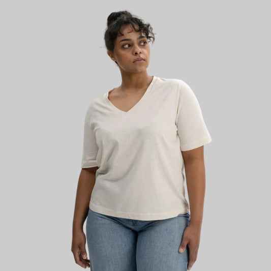 MELA V-Neck T-Shirt ANKITA cream blend