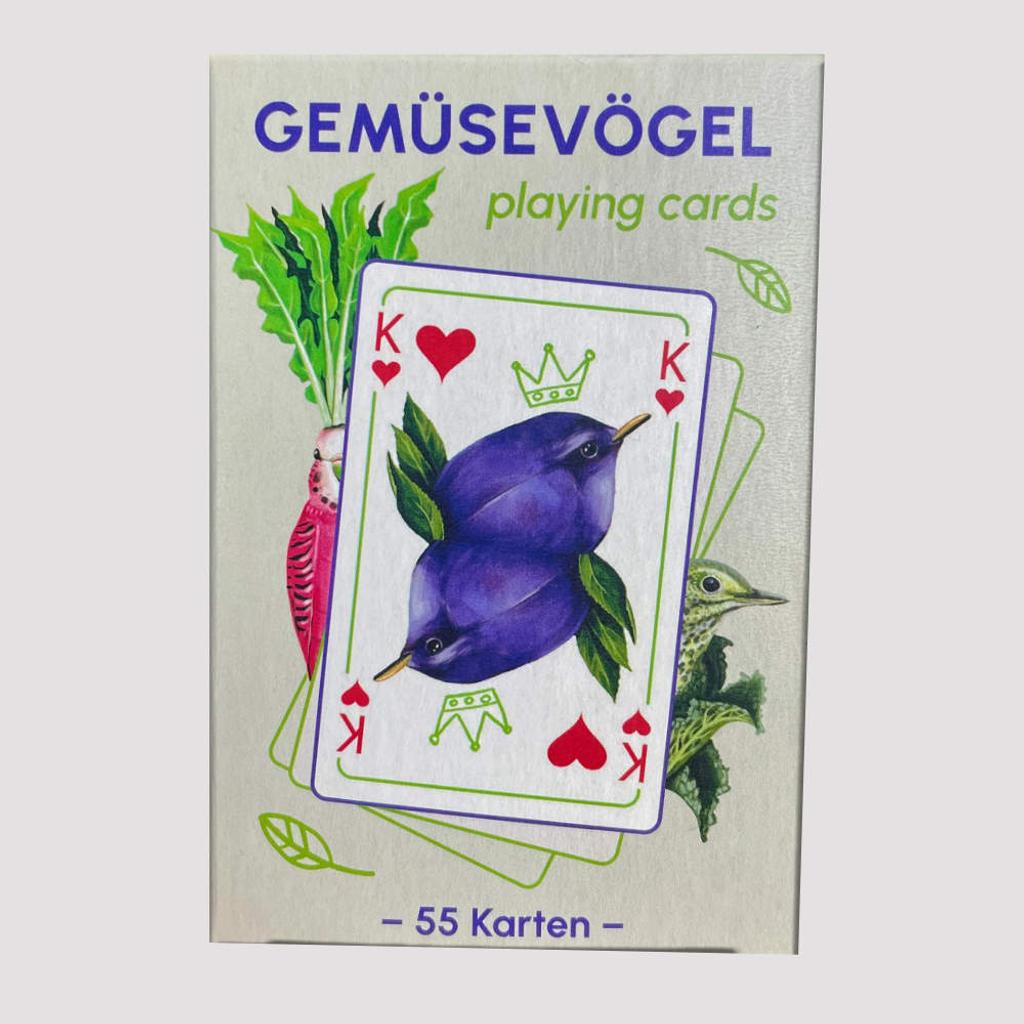 Spielkarten Gemüsevögel orange