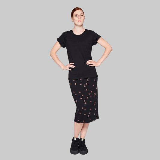 EARTH POSITIVE T-Shirt mit Krempelärmeln BASIC W1 schwarz