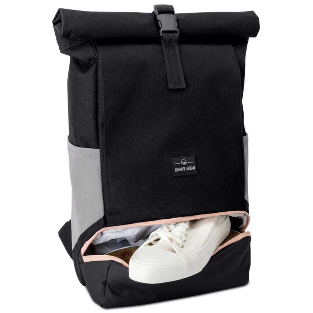 JOHNNY URBAN Rolltop Rucksack ALLEN MEDIUM schwarz/rosa