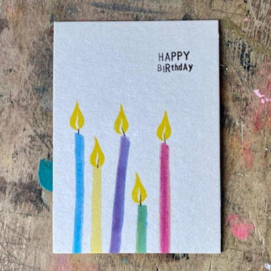 Postkarte HAPPY BIRTHDAY KERZEN  Illustration