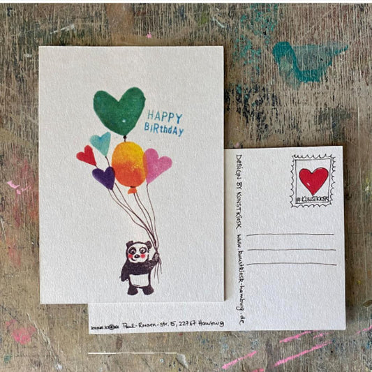 Postkarte HAPPY BIRTHDAY PANDA  Illustration