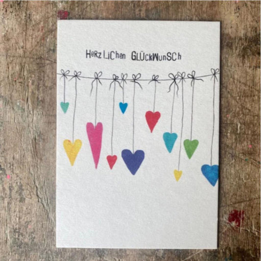 Postkarte HERZGIRLANDE Illustration