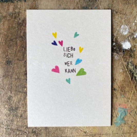 Postkarte LIEBE SICH WER KANN llustration