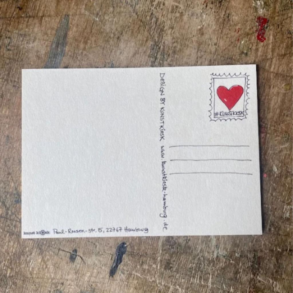 Postkarte TREIBEN LASSEN Quallen Illustration