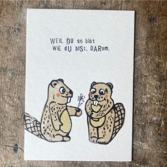 Postkarte WIE DU BIST Bieber Illustration