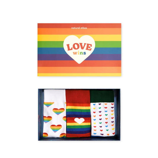 Socken Gift Box LOVE WINS 3er Set