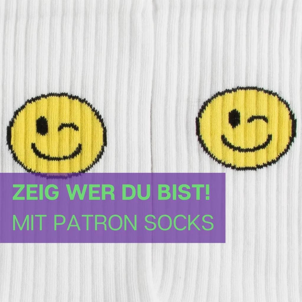 Socken Zwinker Smile Gelb Crew Socks