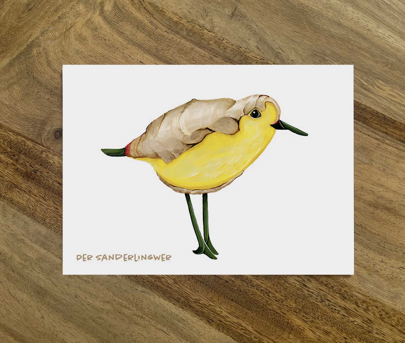 Postkarte Gemüsevögel Sanderlingwer Illustration