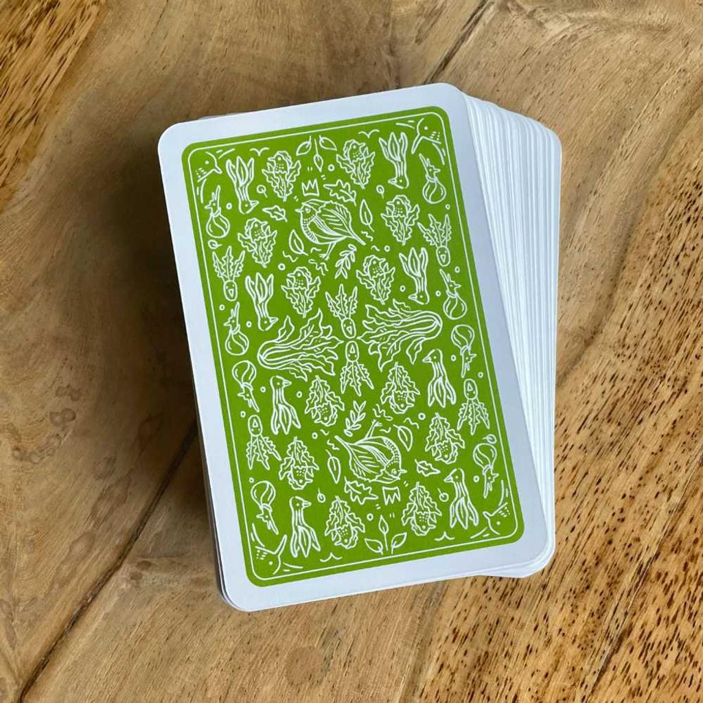 Spielkarten Gemüsevögel grün