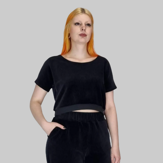 Shirt CROPPED Nickicord schwarz