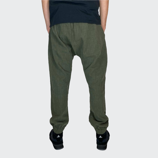 Hose BAGGY Leinen oliv