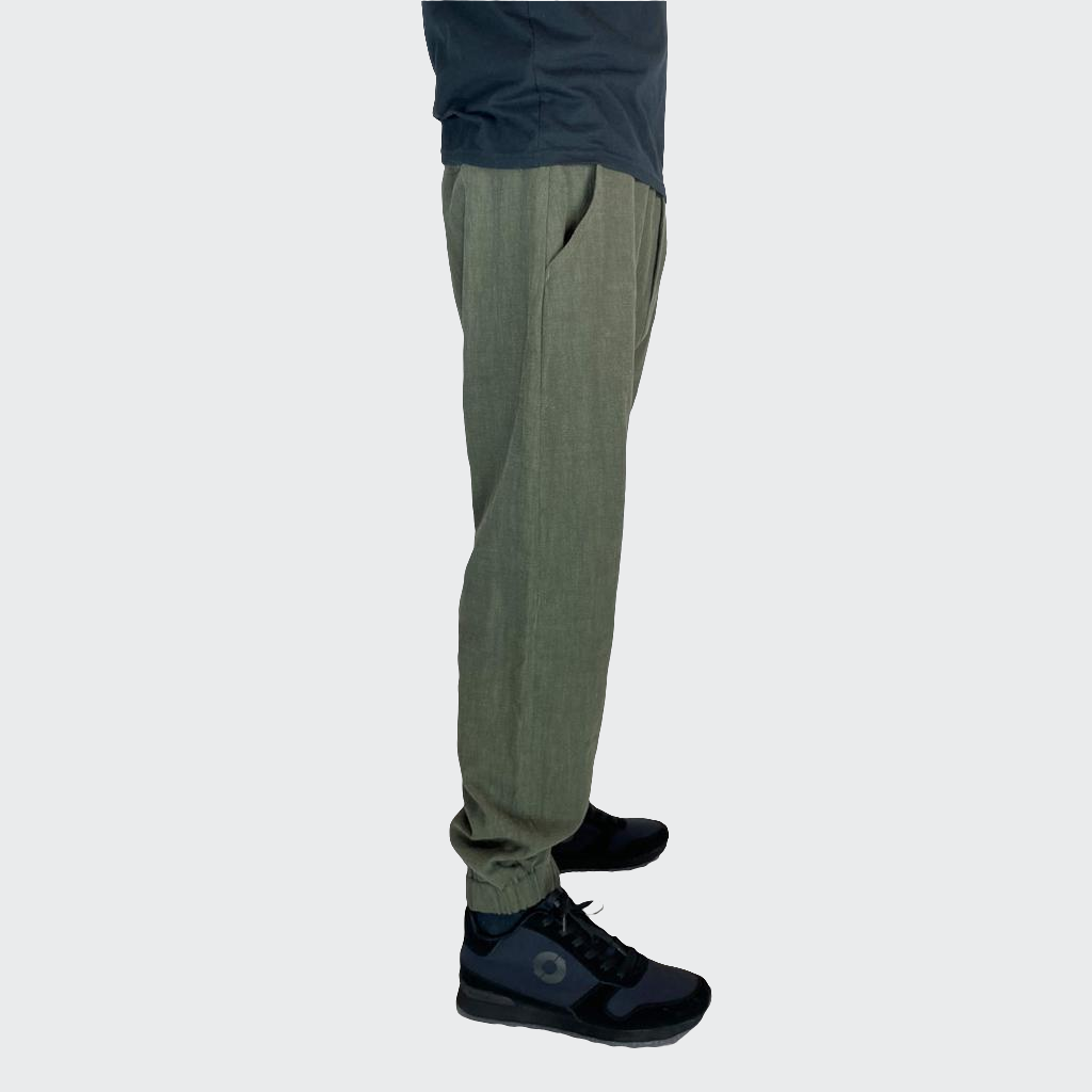 Hose BAGGY Leinen oliv