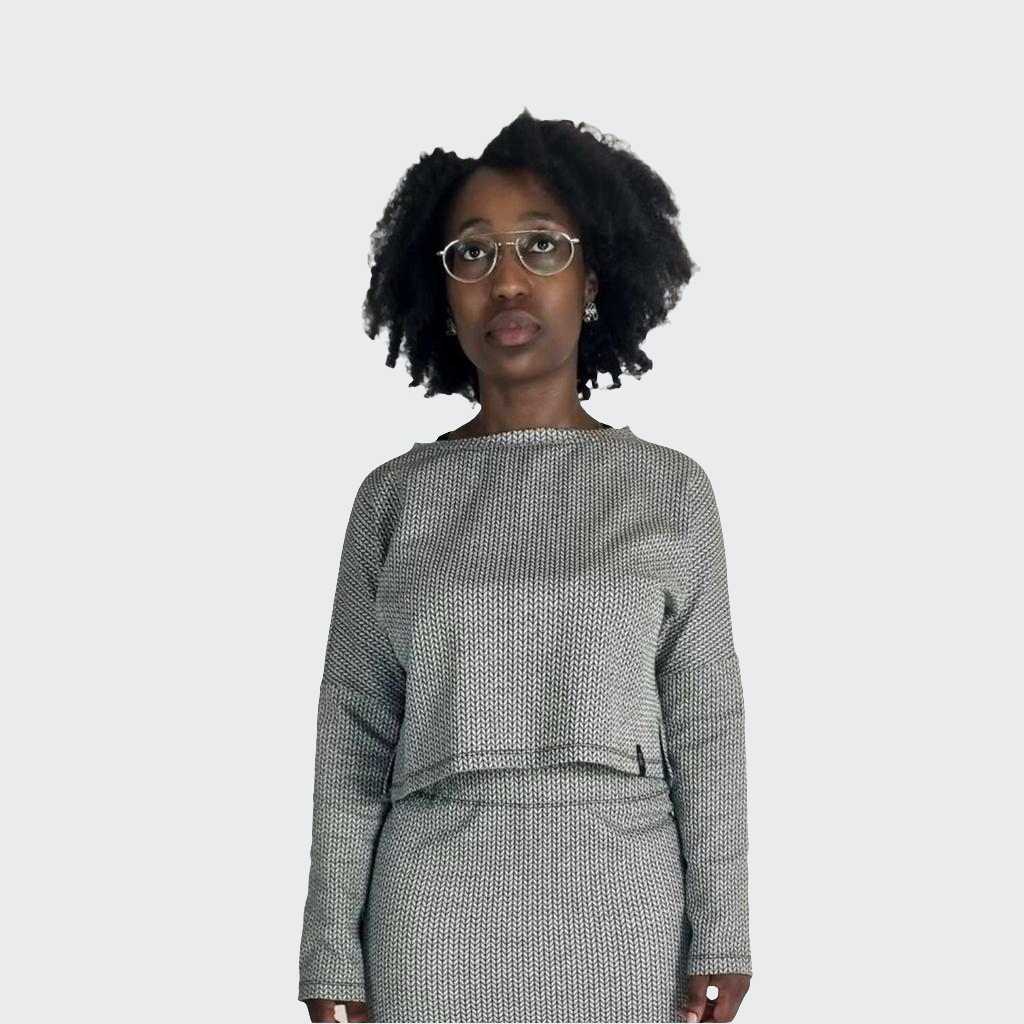 Pullover CROPPED Struktur hellgrau