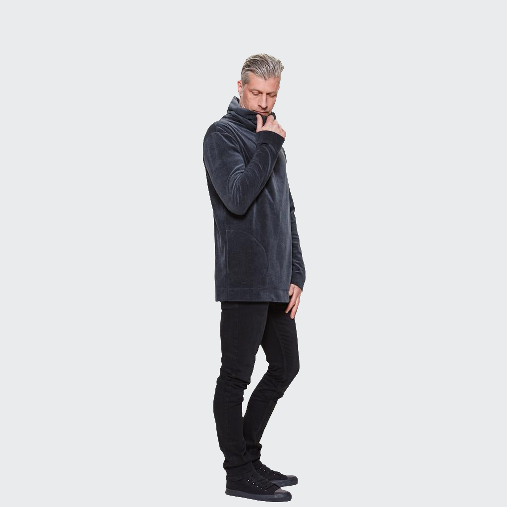 Pullover LONG Heavy Nicki anthrazit