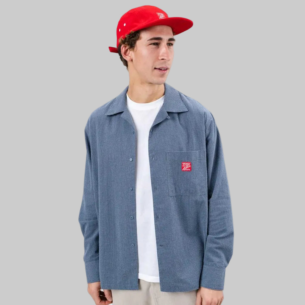 Hemd OVERSIZE CHECKS PIZZA blue