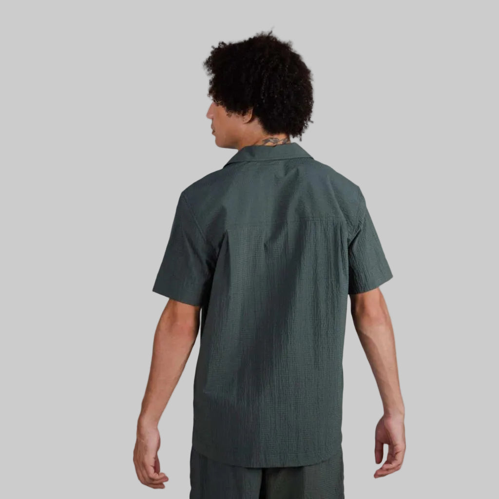 Kurzarmhemd SEERSUCKER OVERSHIRT deep jungle