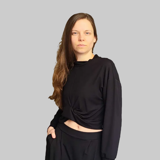 Shirt KNOTEN Bambus-Viskosejersey schwarz