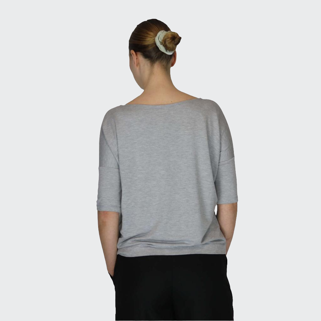 Shirt OVERSIZE Bambus-Viskosejersey hellgrau