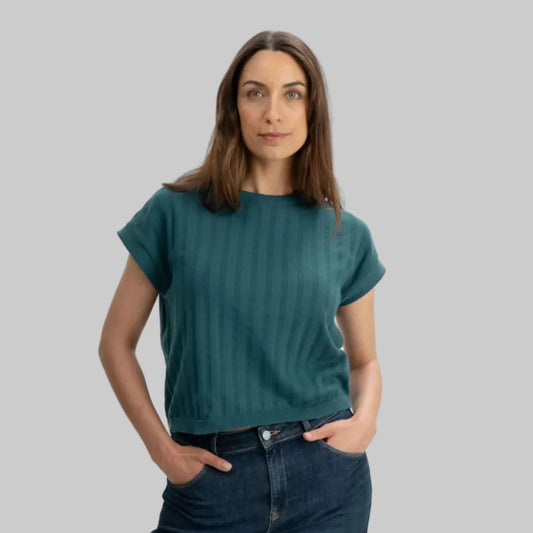 MELA Strick T-Shirt BHARI deep sea