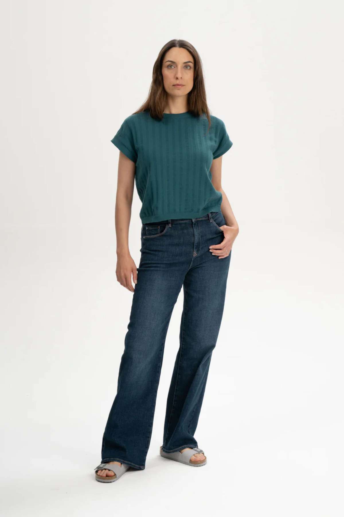 MELA Strick T-Shirt BHARI deep sea