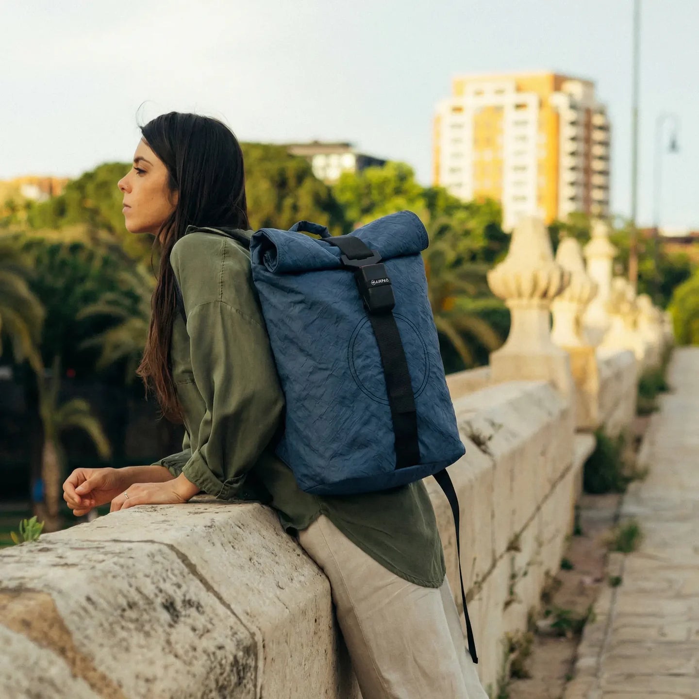 AIRPAQ Rucksack Rolltop blau