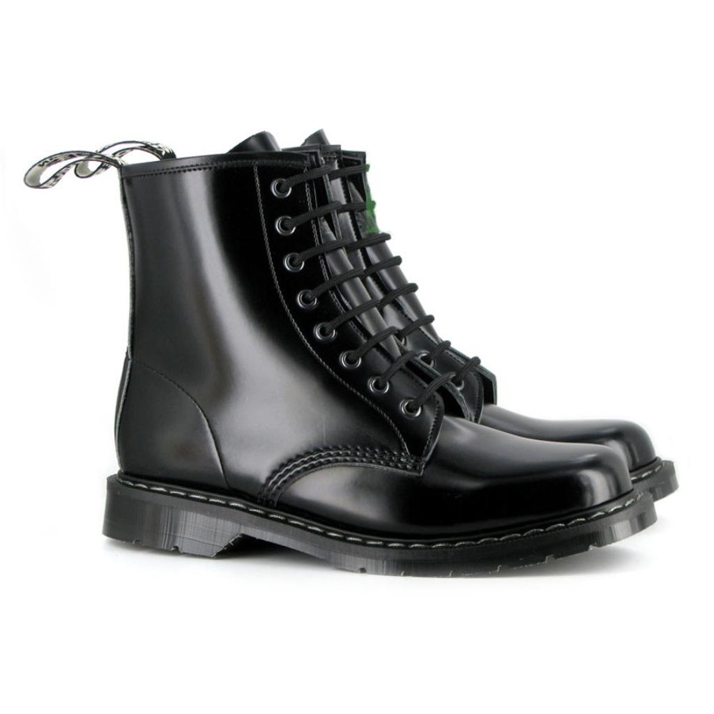 Vegetarian Shoes Boulder Boots Airseal schwarz glänzend – vegane Unisex Stiefel