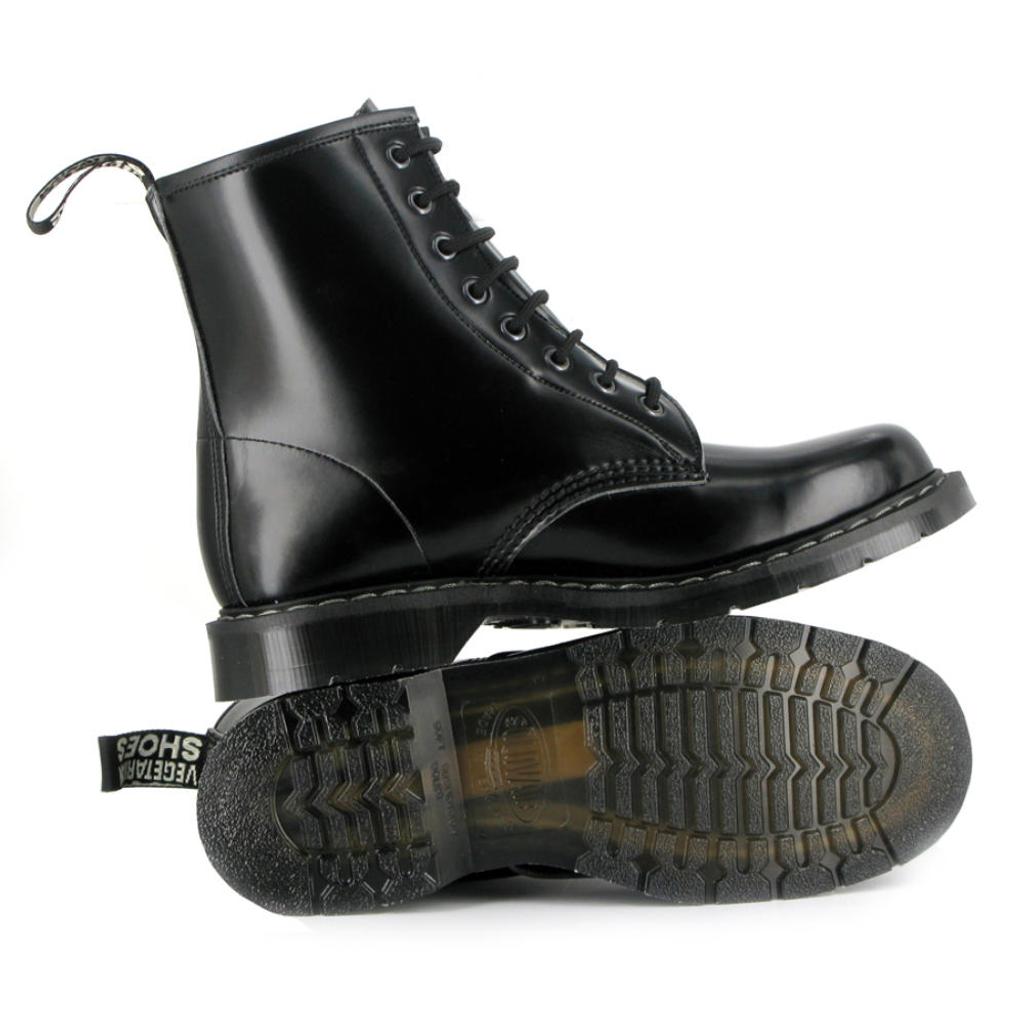 Vegetarian Shoes Boulder Boots Airseal schwarz glänzend – vegane Unisex Stiefel