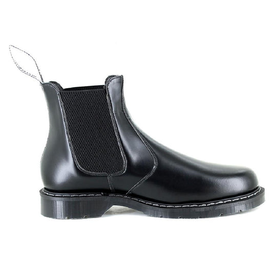 Vegetarian Shoes Chelsea Boots Airseal schwarz glänzend – vegane Stiefel mit dicker Sohle