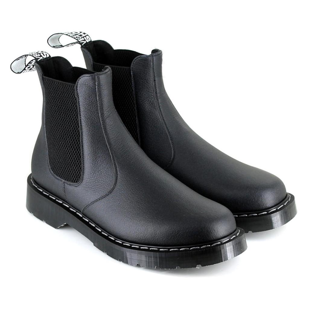 Vegetarian Shoes Chelsea Boots Airseal schwarz – vegane Stiefel mit dicker Sohle