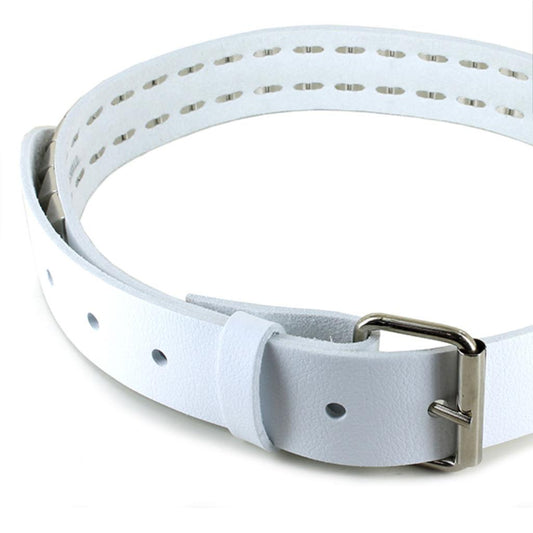 Vegetarian Shoes Pyramid Studded Belt Nietengürtel Weiß