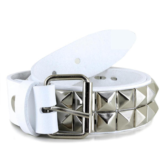 Vegetarian Shoes Pyramid Studded Belt Nietengürtel Weiß